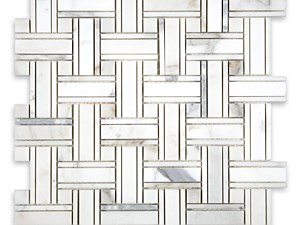 Calacatta Gold Marble Tripleweave with Calacatta Gold Dot